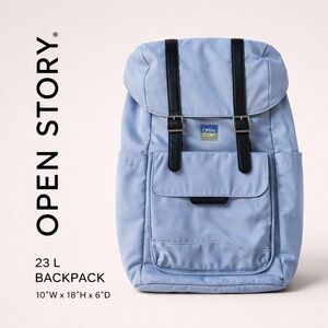 Open Story Periwinkle Travel Duffle Backpack with Interior Padded Laptop Storage